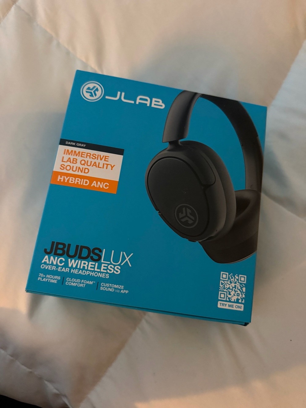 JLab JBuds LUX ANC Wireless Over-Ear Headphones — Dark Gray